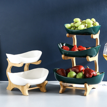 Nordic ceramic living room coffee table household multi-layer fruit plate dried fruit plate candy plate dessert table