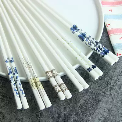 Household ceramic chopsticks non-slip simple high temperature resistant creative environmental protection and hygiene bone China chopsticks