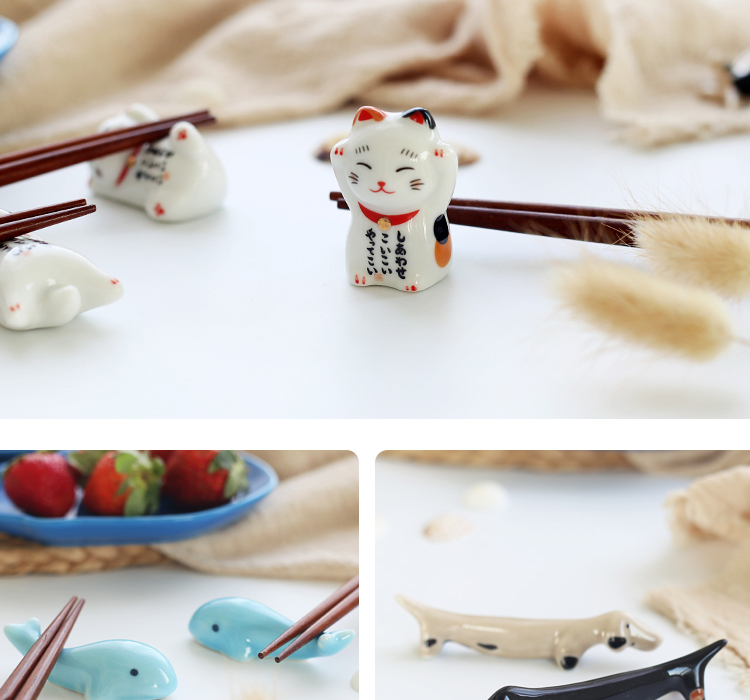 Nhật Bản dễ thương đũa gốm đũa đũa đũa nhà sáng tạo bộ đồ ăn đũa nhà - Đồ ăn tối bộ chén đĩa cao cấp