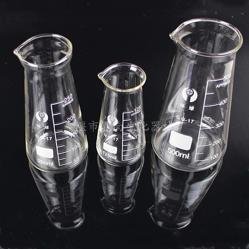 玻璃高型锥形三角烧杯 125ml 250ml 500ml高硼硅三角量杯