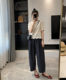 BQ women's custom-made fat sister mm pure cotton workwear wide-legged spring and summer loose slimming casual pants ເກົ້າຈຸດ 200 ປອນ