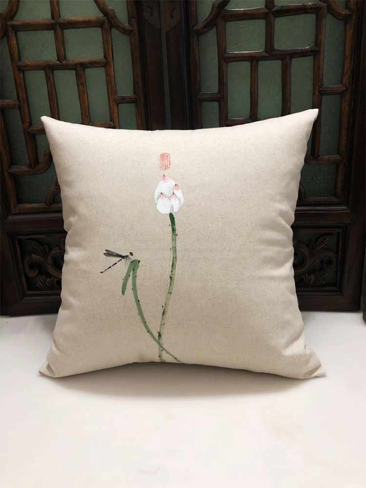 Vẽ tay bằng gỗ gụ sofa gối đệm phòng khách Trung Quốc phong cách Zen mới Trung Quốc phong cách cổ xưa Zen ghế tròn ghế trà - Trở lại đệm / Bolsters bộ mền gối văn phòng