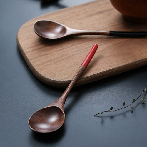 Японская ложка, маленькая детская посуда из натурального дерева