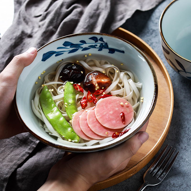 NDP rainbow such as bowl with Japanese ceramics tableware under 6 to 7 inches deep bowl hand - made glaze color apply the microwave oven