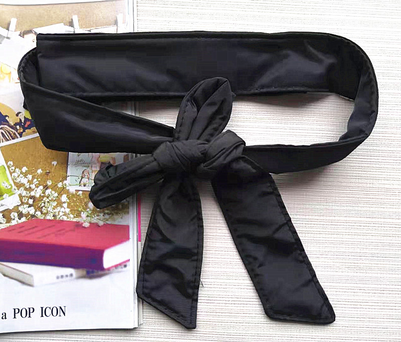 Down Jacket Belt Accessory for Winter, Waist-Cinching, Padded and Thickened, Simple Coat with Black Bow Decoration Waistband