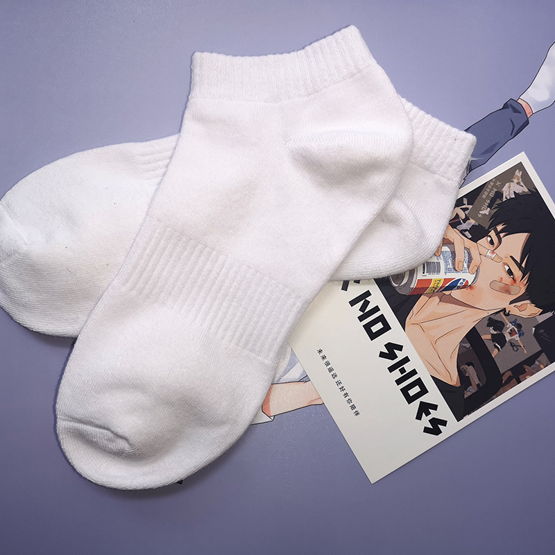 Light and thin pure colour short socks triple double fit-Taobao