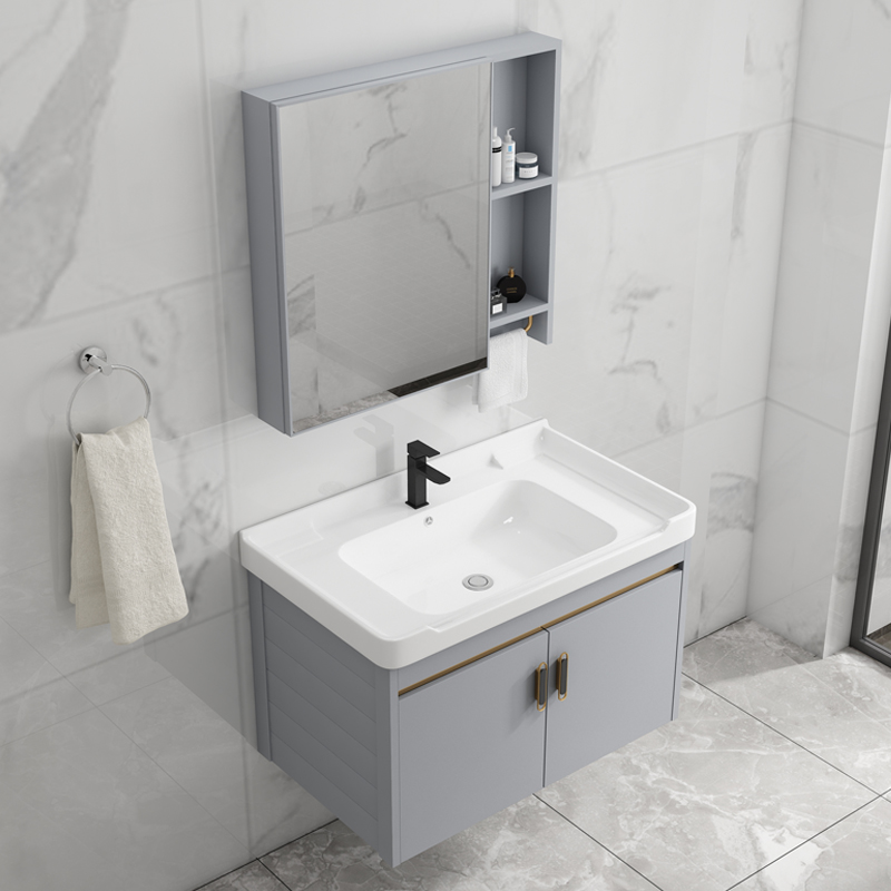 Toilet Space Aluminum Ceramic Handwashed Basin Bathroom Cabinet Combined Modern Simple Toilet Toilet