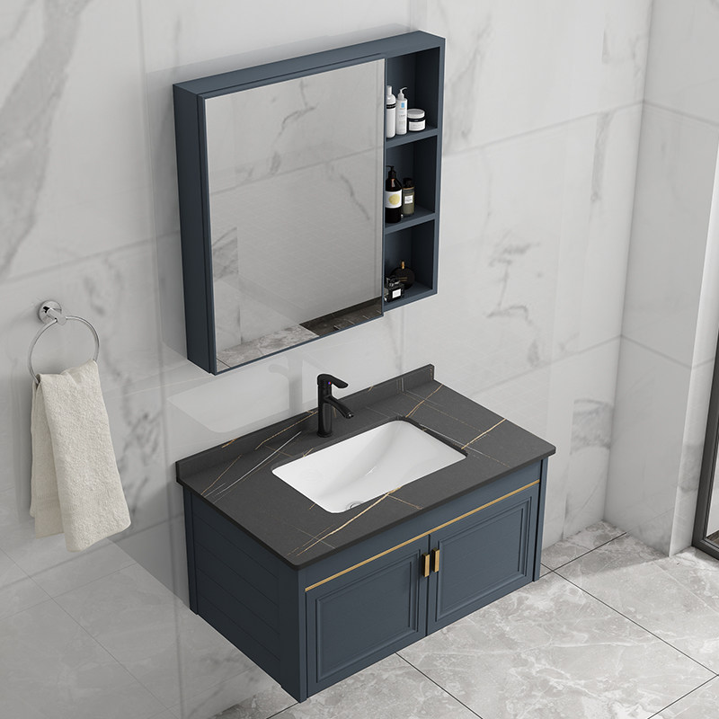 Slate modern minimalist wall-mounted washbasin one bathroom cabinet combination powder room washbasin washbasin