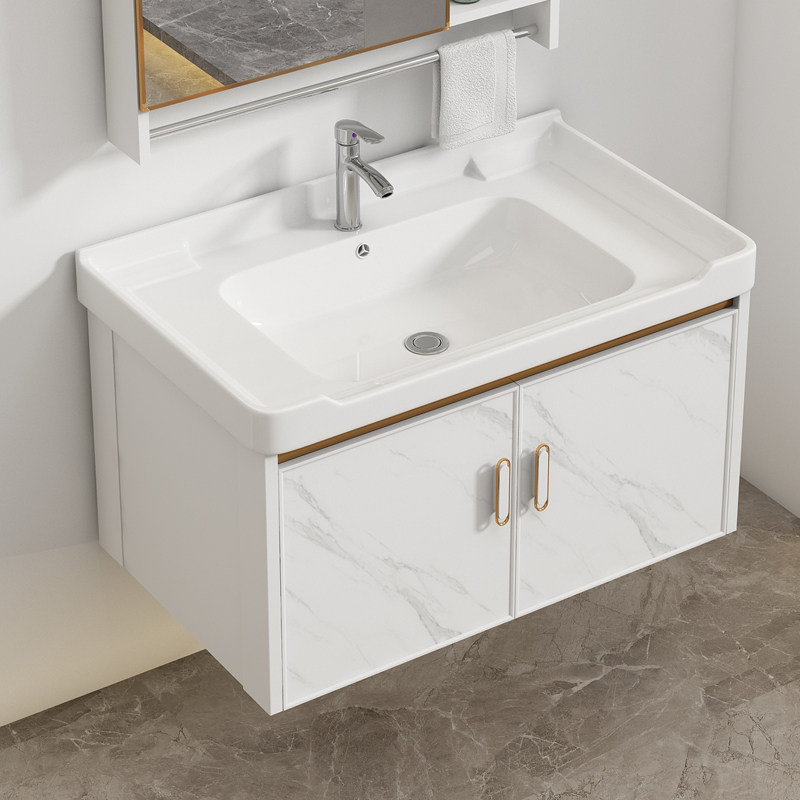 Hanging Wall Type Small Family Type Ceramic Integrated Washbasin Home Washbasin Toilet Bath Room Cabinet Combined Balcony face basin-Taobao