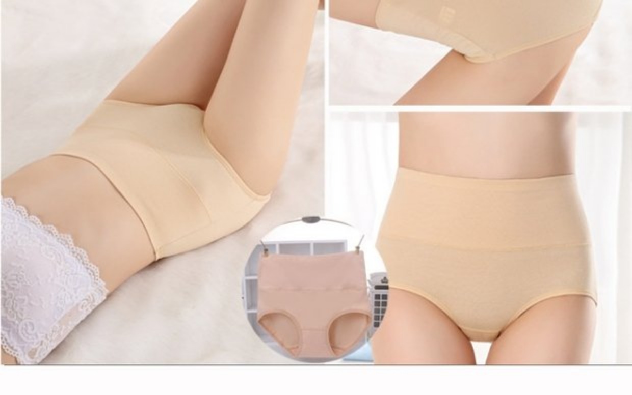 4 phụ nữ đồ lót phụ nữ cotton cao eo vải cotton hông kích thước lớn sinh viên tóm tắt liền mạch quần lọt khe nữ