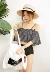 Áo len kẻ sọc xù kẻ sọc nữ bảo thủ mỏng eo cao chia một bên vai dài tay che cánh áo tắm Hàn Quốc