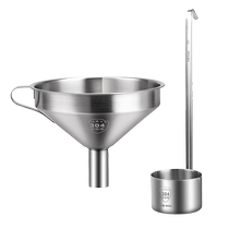 Funnel household kitchen size diameter pouring oil 304 stainless steel filter wine spoon wine divider wine grape
