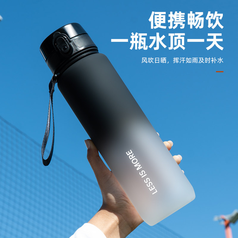 Water Glasses Woman New 2023 Guys Portable Plastic Anti-Fall Fitness Sports Kettle Summer Large Capacity Student Water Bottle-Taobao