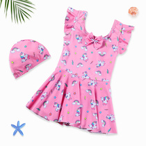 Childrens swimsuit female conjoined princess skirt baby cute girl swimming trunks