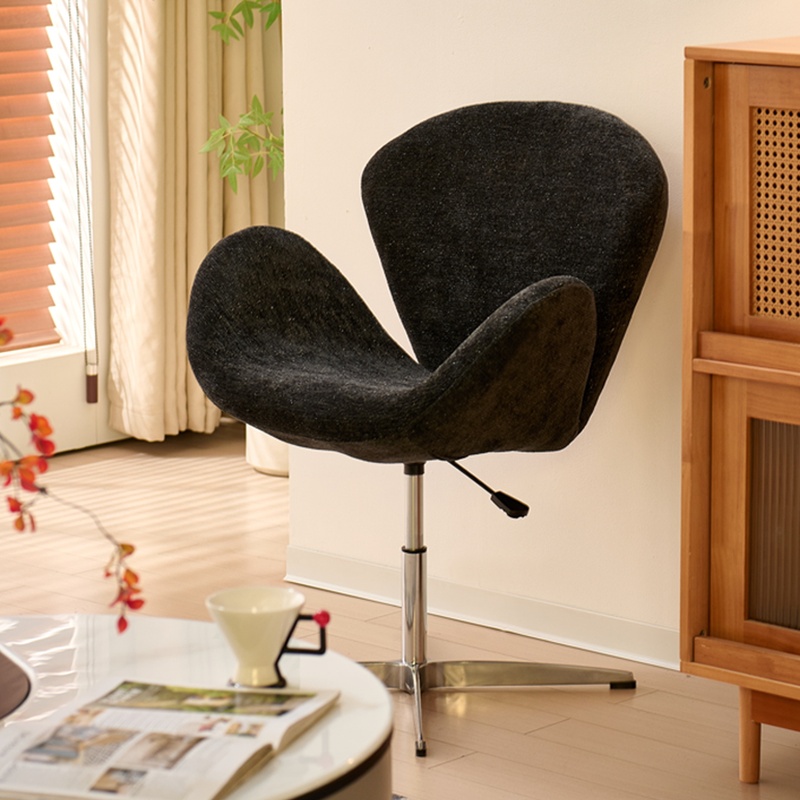 Nest-Style Wrapped Swan Chair, Trendy Small Sofa with Comfortable Seating, Solid Color, Suitable for Small Apartments, Adjustable Office Chair, Makeup Stool