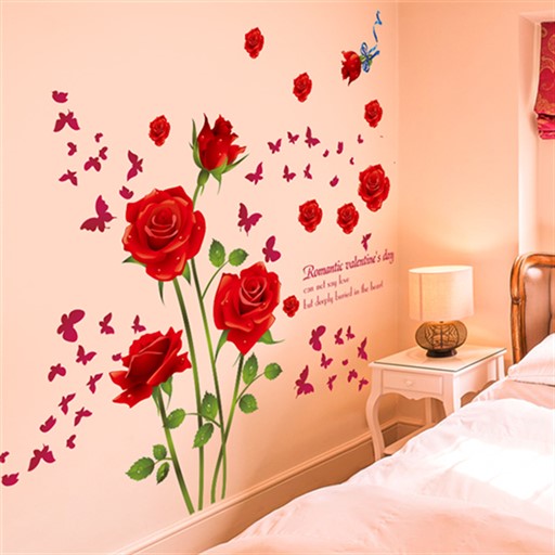 Good-looking wallpaper stickers small fresh self-adhesive decoration on a whole bedroom room small flower creative personality guest