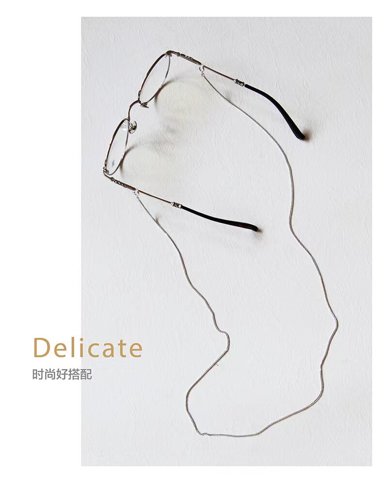 Очки цепи 纯钛日本网红眼镜链挂脖防掉男女防丢口罩链挂链墨镜链条项链细链