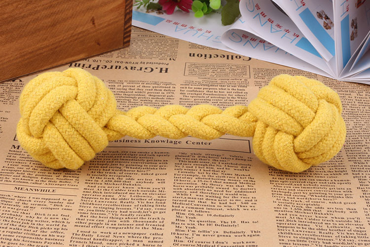 New Candy Color Pet Cotton Rope Dệt Dumbbell Ball Dog Toy Molar Cắn Mèo Đồ chơi Đồ chơi đồ chơi cho mèo