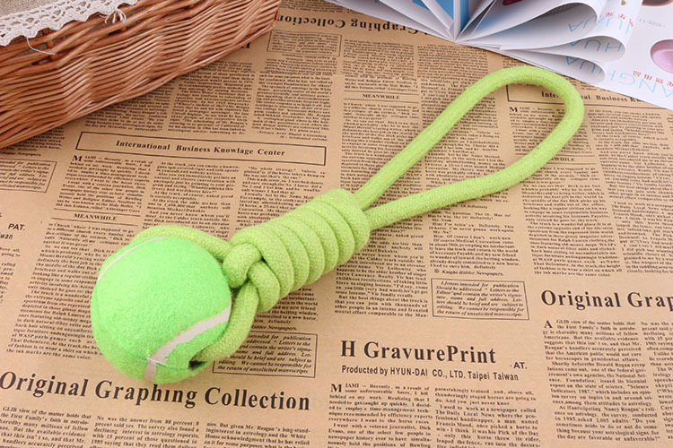 Thú cưng màu kẹo mới Bảy vòng Cotton Rope Tennis Dog Toy Molars Bites Cat Đồ chơi - Mèo / Chó Đồ chơi đồ chơi cho cún