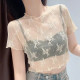 ເສື້ອຍືດແຂນສັ້ນ ແຂນສັ້ນ lace lace top hollow ຂອງແມ່ຍິງ