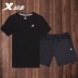 Xtep thể thao phù hợp với nam giới mùa hè 2018 mới ngắn tay T-Shirt shorts hai mảnh mùa hè của nam giới chạy quần áo tập thể dục R