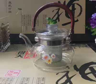 Positive Rice outside hot glass flat pot high temperature resistant glass pot boiled scrawled Tea Tea Kung Fu teapot