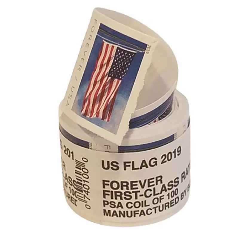 USA Permanent Stamp 2019 Flag Roll Color Changing Ink