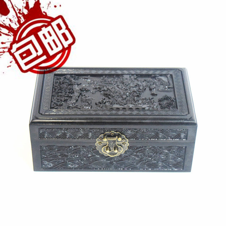 Dark Hounduume Astu Jewelry Box Collection Box Cosmetics Gift Wooden carving Antiquities