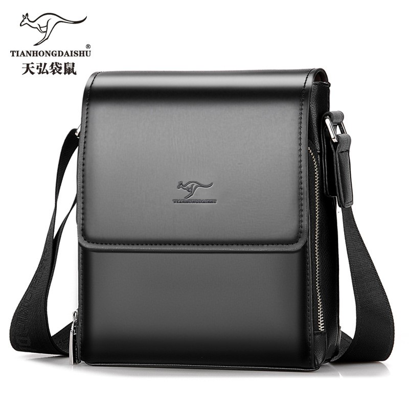 Celestica Kangaroo 2022 new men's bag leather shoulder Messenger bag business leather bag fashion small backpack vertical section
