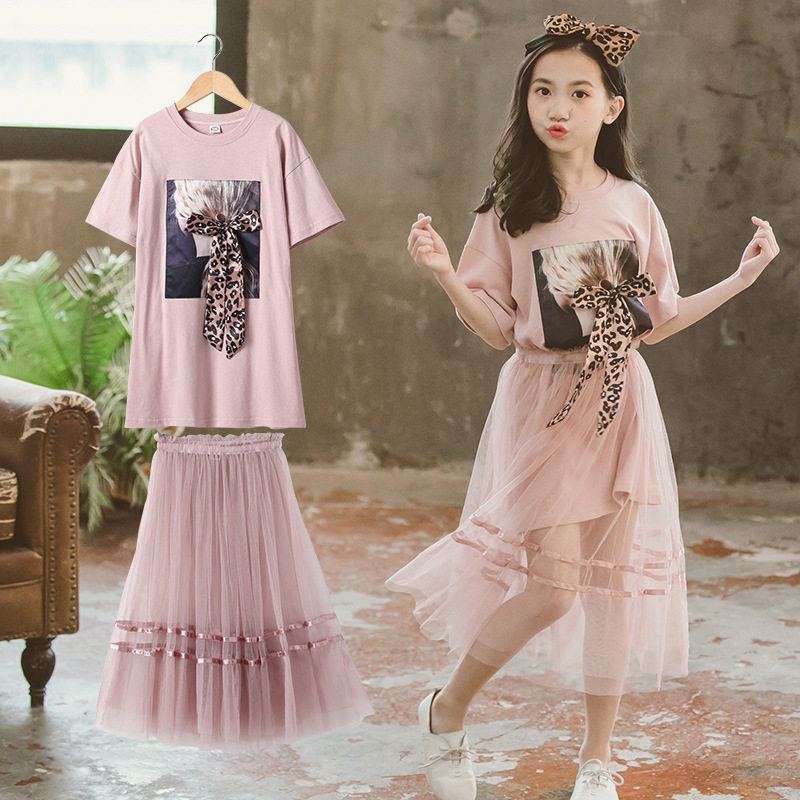 Girl Ocean Dress Summer Dress 2020 New Children Suit CUHK Youngyo Pie Suit Skirt Summer Han Edition Princess Dress