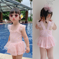 2021 summer dress new girl gauze one-piece swimsuit children baby girl baby swimsuit princess dress swimsuit