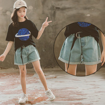 Childrens clothing 2019 summer clothes new girl wash water denim shorts CUHK children children casual hot pants pro-mother and female clothes