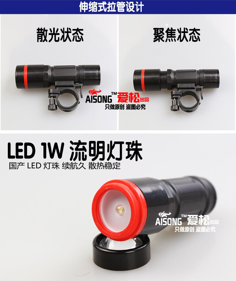 Eclairage pour vélo AISONG - phare - Ref 2398462 Image 9