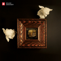 Witch carving time photo frame music box Wooden music box Birthday wedding gift to send couples can be customized lettering