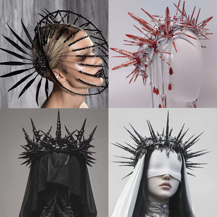 Exaggerated Dark Gothic Black Feather Halo Branch Headdress Bar Party Performance Shoulder Accessory Halloween Exaggerated Dark Gothic Black Feather Halo Branch Headdress Bar Party Performance Shoulder Accessory Halloween