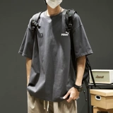 Tide, хлопковая универсальная спортивная футболка с коротким рукавом, свободный крой, круглый воротник