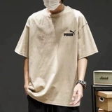 Tide, хлопковая универсальная спортивная футболка с коротким рукавом, свободный крой, круглый воротник