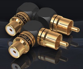 Germany ViaBlueVerbatim XS RCA right angle elbow female to male audio to plug head pure copper plated