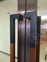 Solid Wood Door Handle Black Stainless Steel Kendi Door Handle Wooden Glass Door Handle Push Ramen Handle