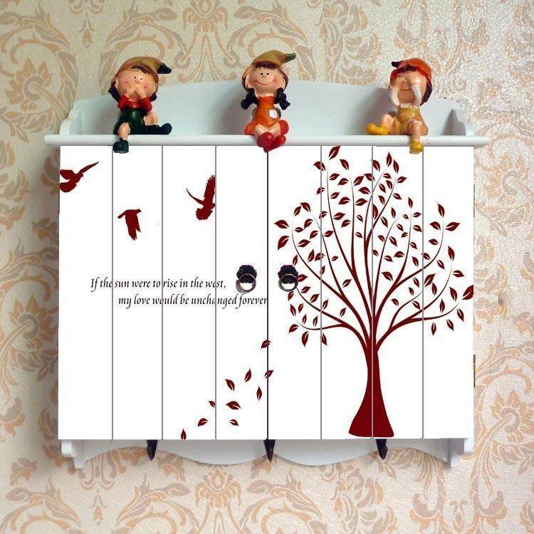 Manufacturer pastoral style watch box white meter box wall of autumn tree watch box electric gate cover box