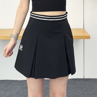 25新款MLB女款百褶裙NY刺绣学院风A字短裙运动半身裙3FSKV0153