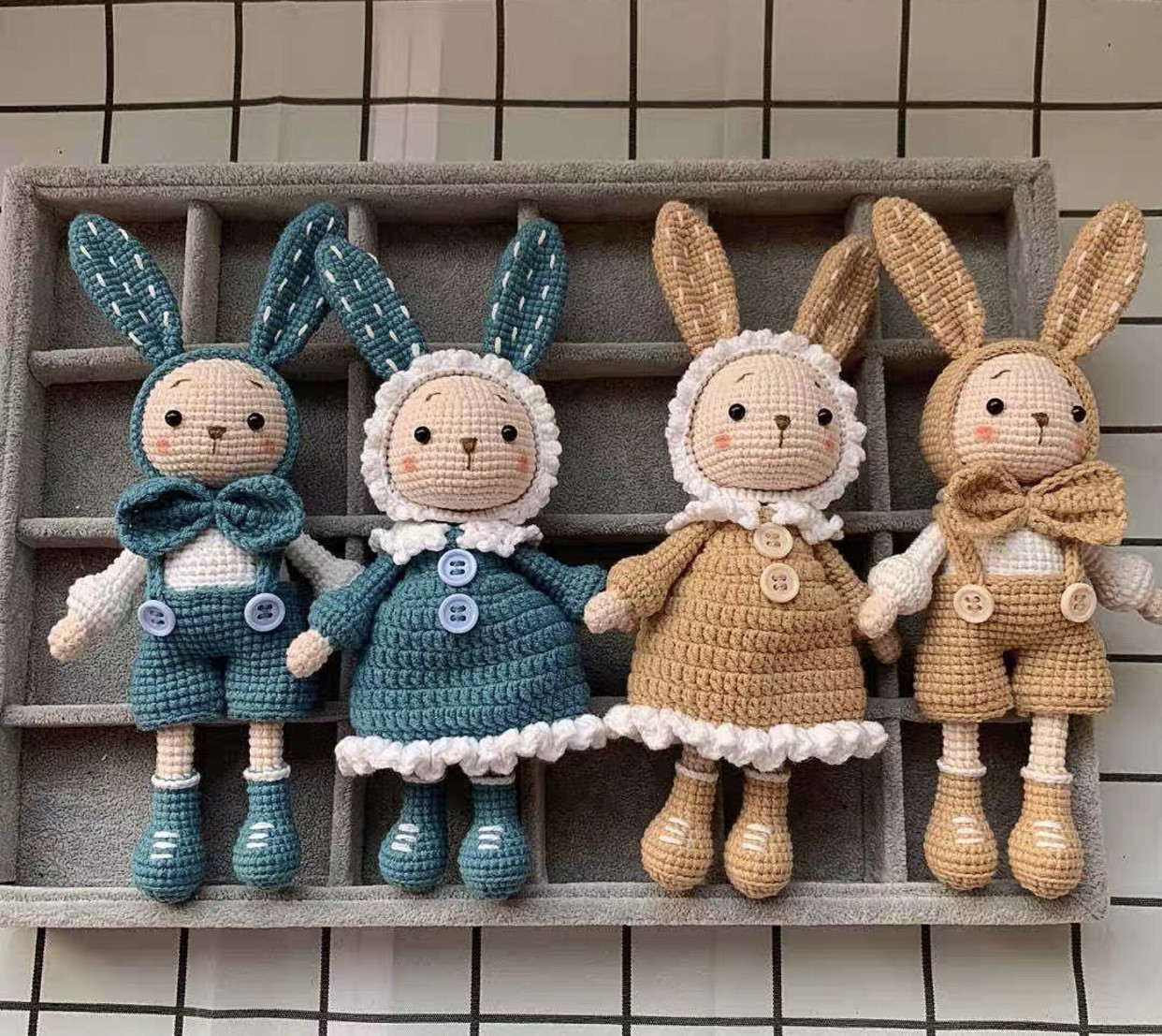 (Non-Finished Letterbox) Couples Rabbit Doll Crochet Hook Hand manual Tutorials Electronic Tutorials