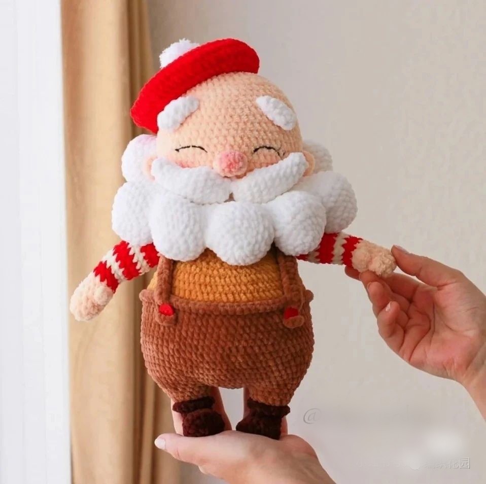 (Non-finished product leave a mailbox) Crochet Santa Claus wool knitting manual illustration