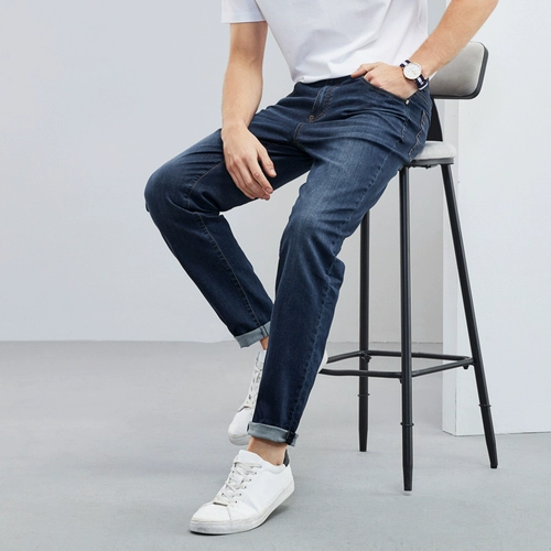 Весенние летние джинсы для отдыха, эластичные штаны, свободный прямой крой