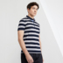柒 thương hiệu của nam giới kinh doanh bình thường ngắn tay áo polo mùa hè sọc mỏng nam giới trẻ ve áo ngắn T-Shirt triều Polo