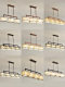 New Chinese restaurant chandelier iron fabric lampshade long study bar table lamp simple modern tea room book chandelier