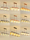New Chinese restaurant chandelier iron fabric lampshade long study bar table lamp simple modern tea room book chandelier