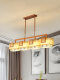 New Chinese restaurant chandelier iron fabric lampshade long study bar table lamp simple modern tea room book chandelier