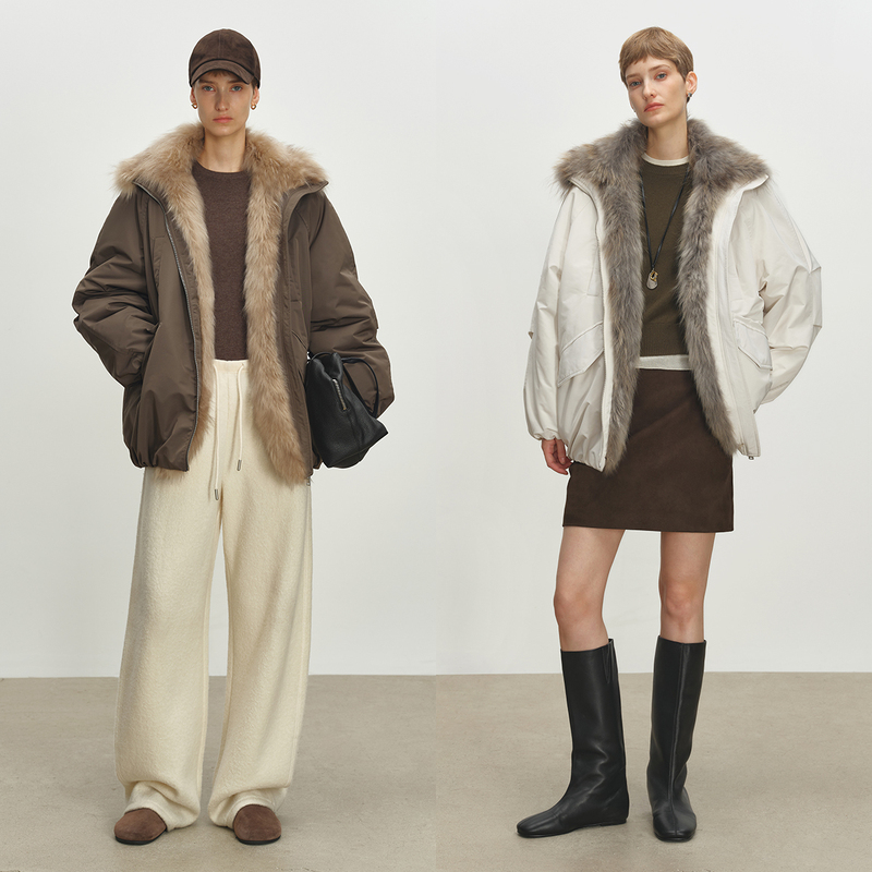 Msbeast Temperature-Locking Raccoon Fur Collar + 90% White Goose down Bud-Shaped Silhouette down Fur Parka | Snow Traveler