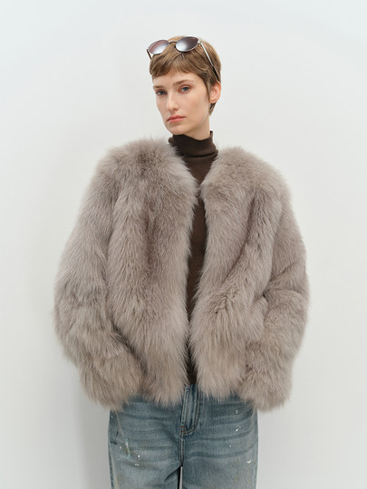MSBEAST Finland imported full fur fox fur triangle collar fur jacket for women in winter丨Wabisabi North Island